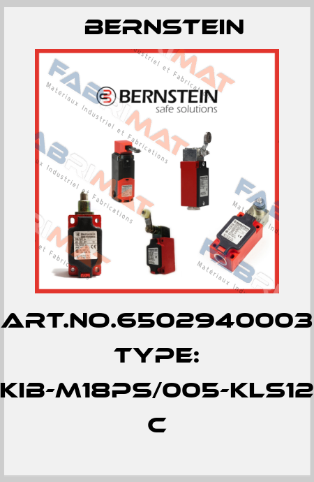 Art.No.6502940003 Type: KIB-M18PS/005-KLS12          C Bernstein