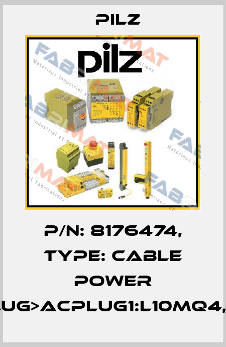 p/n: 8176474, Type: Cable Power PROplug>ACplug1:L10mQ4,0BRSK Pilz