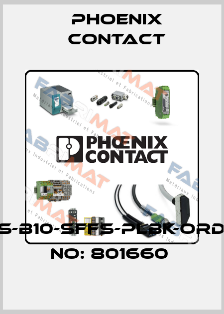 CES-B10-SFFS-PLBK-ORDER NO: 801660  Phoenix Contact