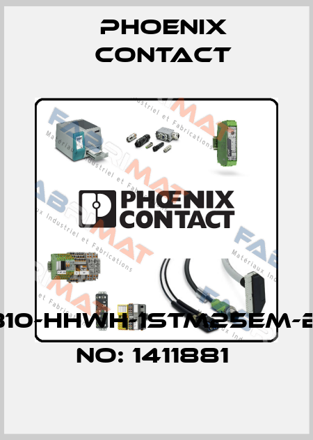 HC-HPR-B10-HHWH-1STM25EM-BK-ORDER NO: 1411881  Phoenix Contact