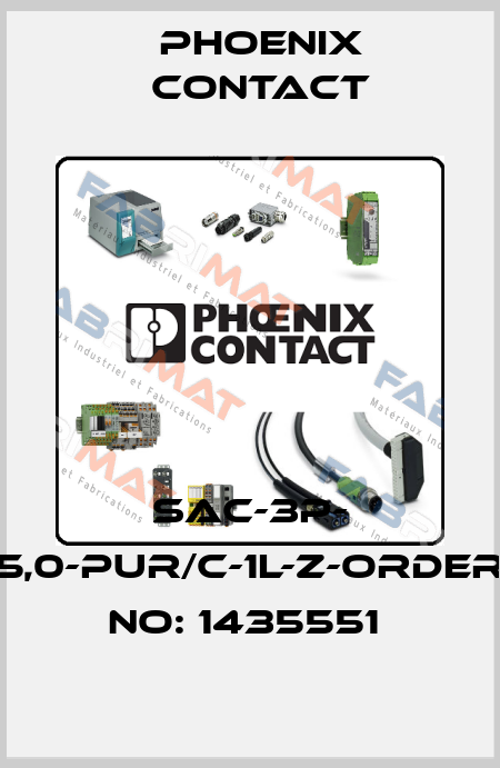 SAC-3P- 5,0-PUR/C-1L-Z-ORDER NO: 1435551  Phoenix Contact