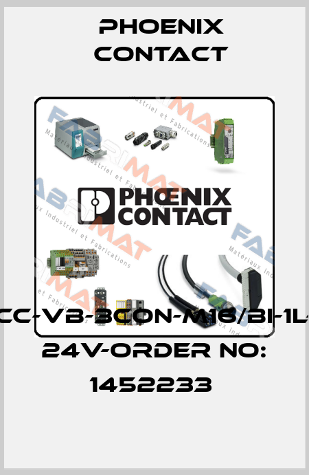 SACC-VB-3CON-M16/BI-1L-SV  24V-ORDER NO: 1452233  Phoenix Contact
