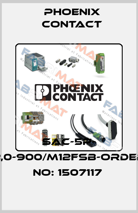 SAC-5P- 2,0-900/M12FSB-ORDER NO: 1507117  Phoenix Contact