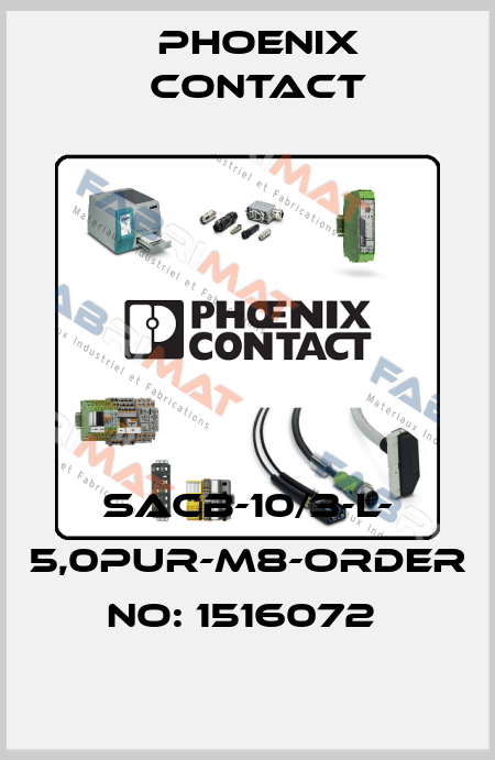 SACB-10/3-L- 5,0PUR-M8-ORDER NO: 1516072  Phoenix Contact