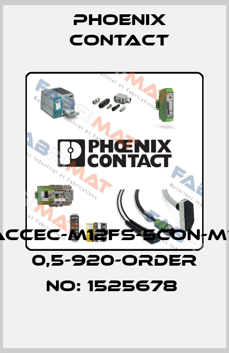 SACCEC-M12FS-5CON-M16/ 0,5-920-ORDER NO: 1525678  Phoenix Contact