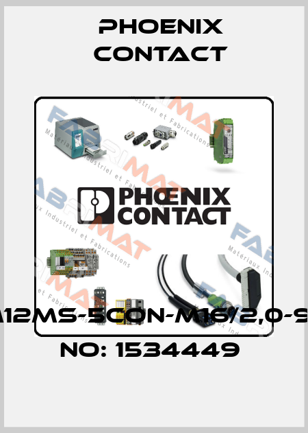 SACCBP-M12MS-5CON-M16/2,0-920-ORDER NO: 1534449  Phoenix Contact