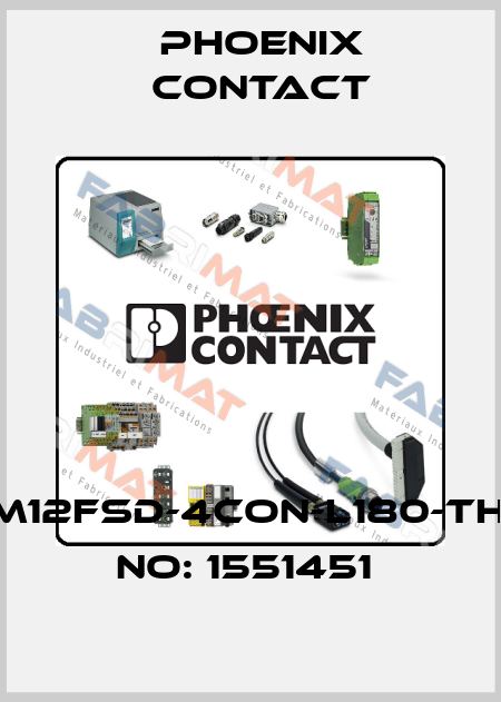 SACC-CI-M12FSD-4CON-L180-THR-ORDER NO: 1551451  Phoenix Contact