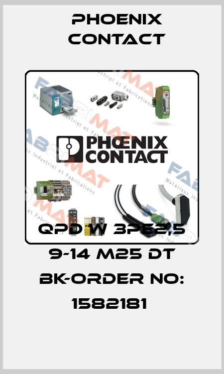 QPD W 3PE2,5 9-14 M25 DT BK-ORDER NO: 1582181  Phoenix Contact