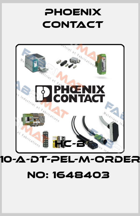 HC-B 10-A-DT-PEL-M-ORDER NO: 1648403  Phoenix Contact