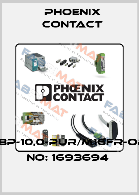 SAC-8P-10,0-PUR/M16FR-ORDER NO: 1693694  Phoenix Contact