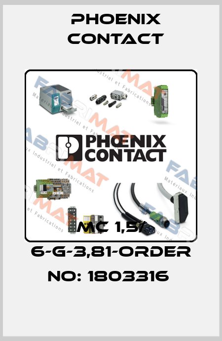 MC 1,5/ 6-G-3,81-ORDER NO: 1803316  Phoenix Contact