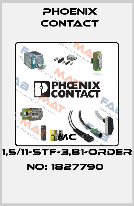 MC 1,5/11-STF-3,81-ORDER NO: 1827790  Phoenix Contact