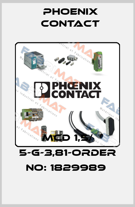 MCD 1,5/ 5-G-3,81-ORDER NO: 1829989  Phoenix Contact