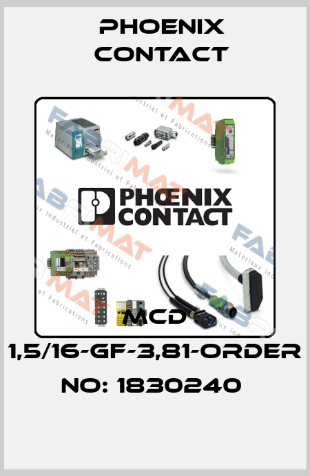 MCD 1,5/16-GF-3,81-ORDER NO: 1830240  Phoenix Contact
