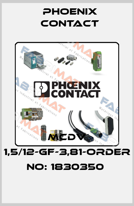 MCDV 1,5/12-GF-3,81-ORDER NO: 1830350  Phoenix Contact