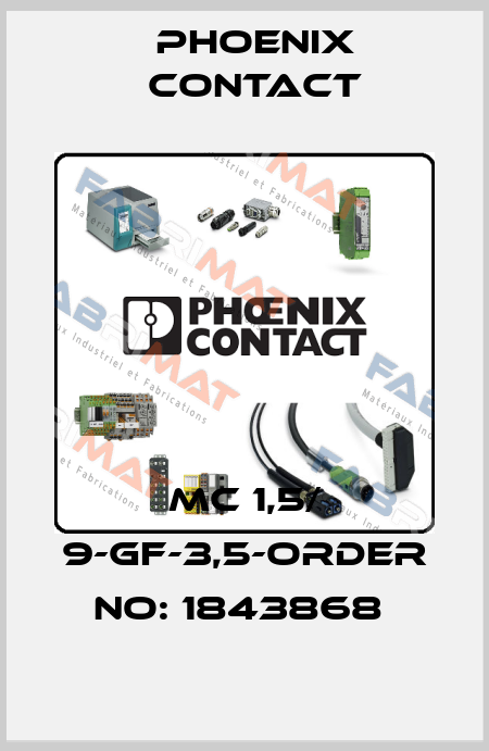 MC 1,5/ 9-GF-3,5-ORDER NO: 1843868  Phoenix Contact