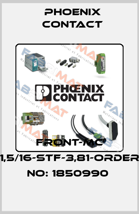 FRONT-MC 1,5/16-STF-3,81-ORDER NO: 1850990  Phoenix Contact