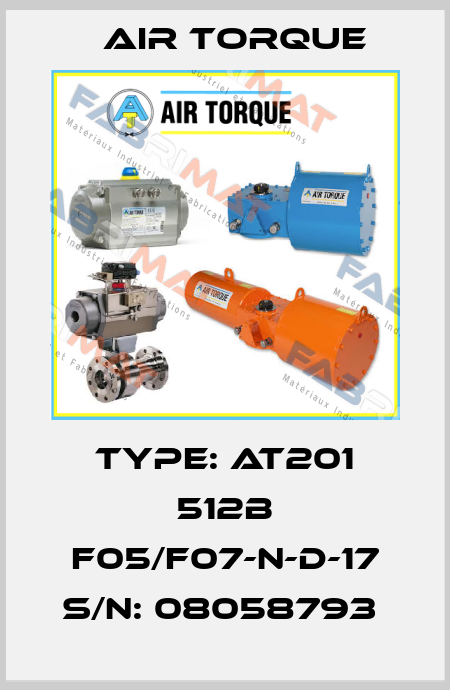Type: AT201 512B F05/F07-N-D-17 S/N: 08058793  Air Torque