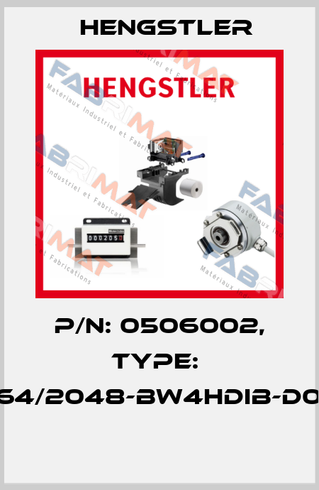 P/N: 0506002, Type:  RI64/2048-BW4HDIB-D0-O  Hengstler
