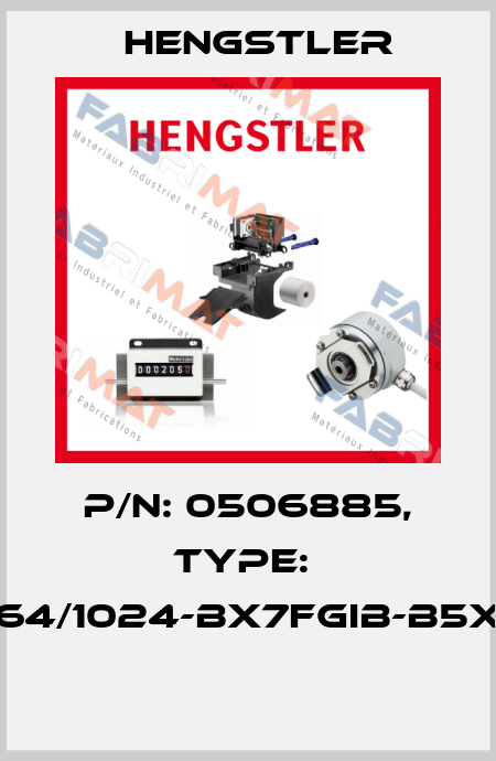 P/N: 0506885, Type:  RI64/1024-BX7FGIB-B5X12  Hengstler