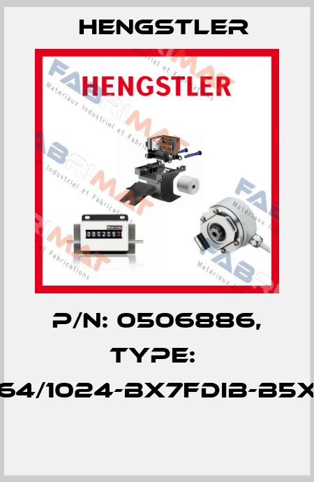 P/N: 0506886, Type:  RI64/1024-BX7FDIB-B5X12  Hengstler