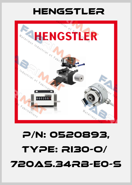 p/n: 0520893, Type: RI30-O/  720AS.34RB-E0-S Hengstler