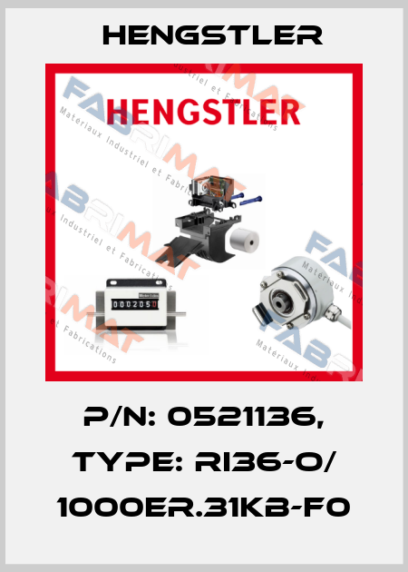 p/n: 0521136, Type: RI36-O/ 1000ER.31KB-F0 Hengstler