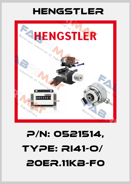 p/n: 0521514, Type: RI41-O/   20ER.11KB-F0 Hengstler
