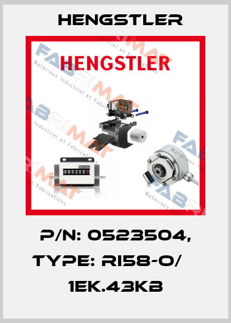 p/n: 0523504, Type: RI58-O/    1EK.43KB Hengstler