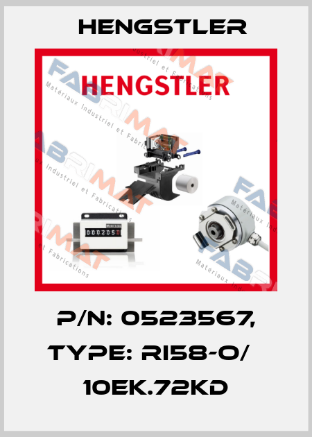 p/n: 0523567, Type: RI58-O/   10EK.72KD Hengstler