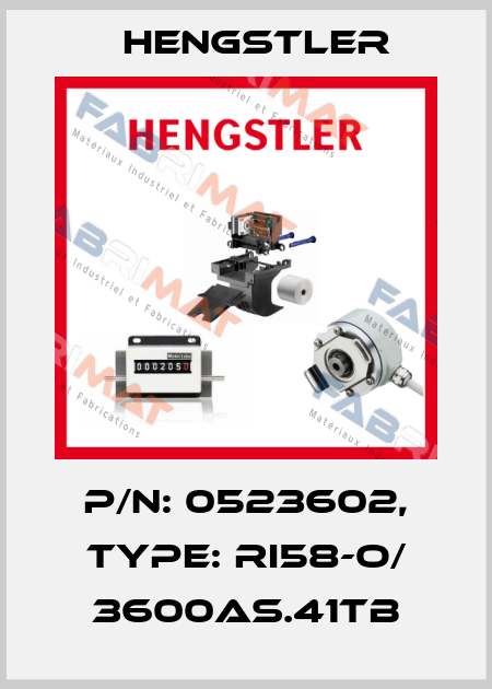 p/n: 0523602, Type: RI58-O/ 3600AS.41TB Hengstler