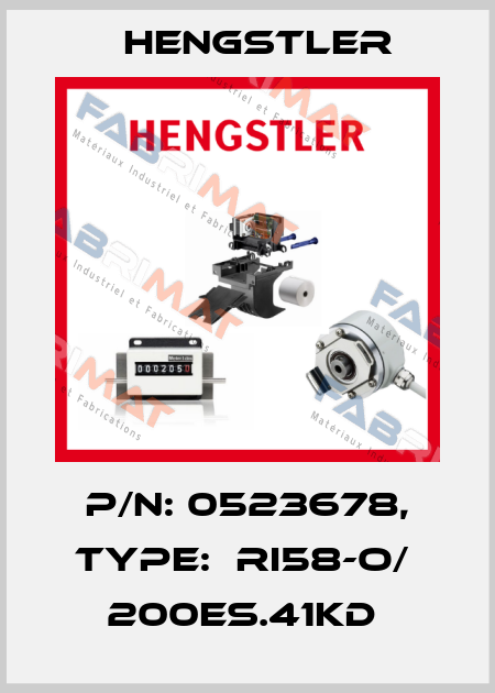 P/N: 0523678, Type:  RI58-O/  200ES.41KD  Hengstler