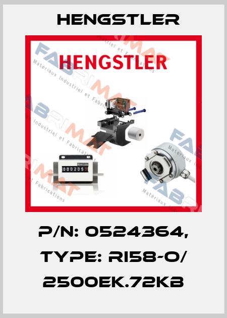 p/n: 0524364, Type: RI58-O/ 2500EK.72KB Hengstler