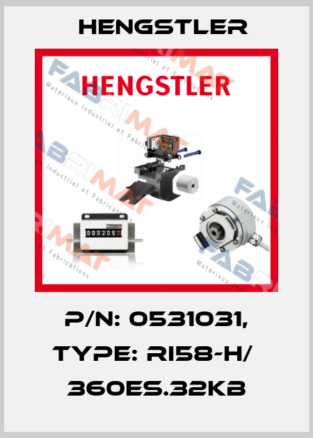 p/n: 0531031, Type: RI58-H/  360ES.32KB Hengstler