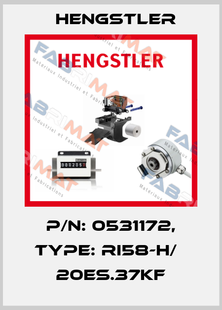 p/n: 0531172, Type: RI58-H/   20ES.37KF Hengstler