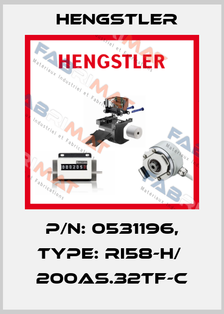 p/n: 0531196, Type: RI58-H/  200AS.32TF-C Hengstler