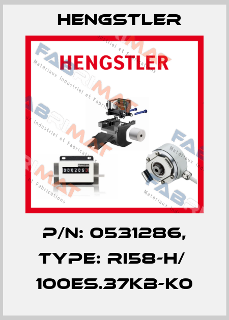 p/n: 0531286, Type: RI58-H/  100ES.37KB-K0 Hengstler