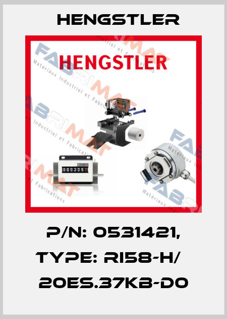 p/n: 0531421, Type: RI58-H/   20ES.37KB-D0 Hengstler