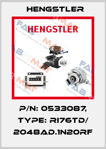 p/n: 0533087, Type: RI76TD/ 2048AD.1N20RF Hengstler