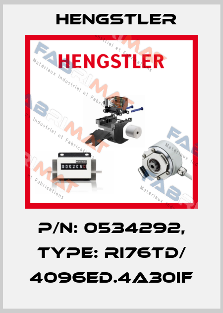 p/n: 0534292, Type: RI76TD/ 4096ED.4A30IF Hengstler