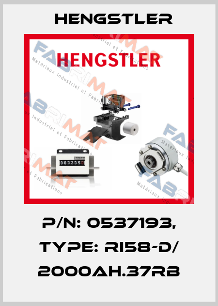 p/n: 0537193, Type: RI58-D/ 2000AH.37RB Hengstler