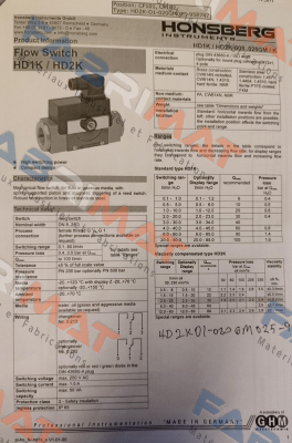 HD2KO1-020.GM.025.IP65/0213 Honsberg