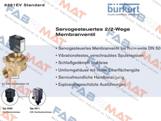 2/2-Wege-Magnetventil Typ:6281  Burkert