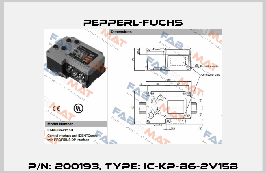 p/n: 200193, Type: IC-KP-B6-2V15B Pepperl-Fuchs