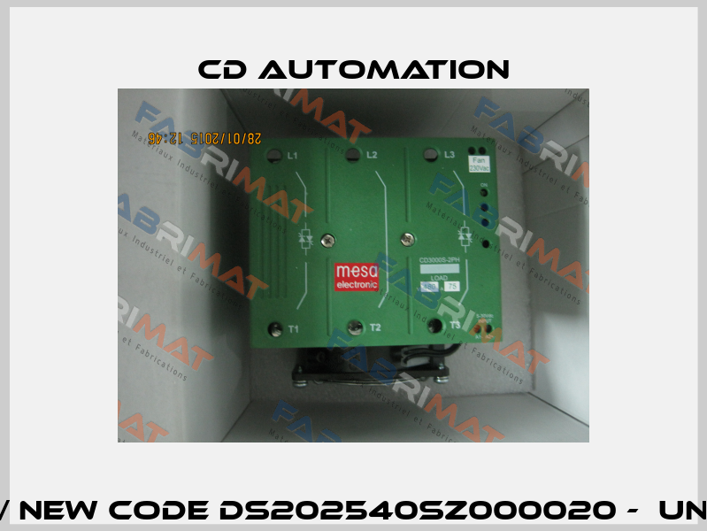 CD3000S 2PH/25A/-/480V/NO/SSR/ZC/NF/EM  old code / new code DS202540SZ000020 -  UNITA SCR CD3000S 2PH/25A/480V/NO/SSR/ZC/NF/-/-/0/EM CD AUTOMATION