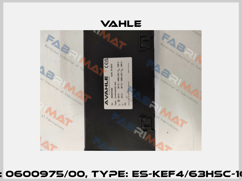 P/n: 0600975/00, Type: ES-KEF4/63HSC-1000 Vahle