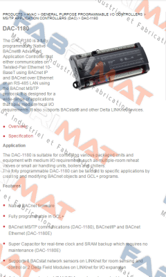 DAC1180  Delta Controls