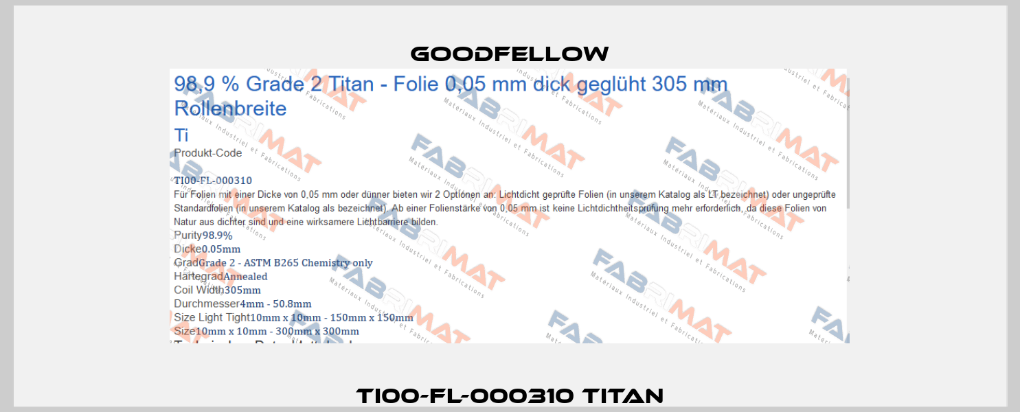 TI00-FL-000310 Titan Goodfellow