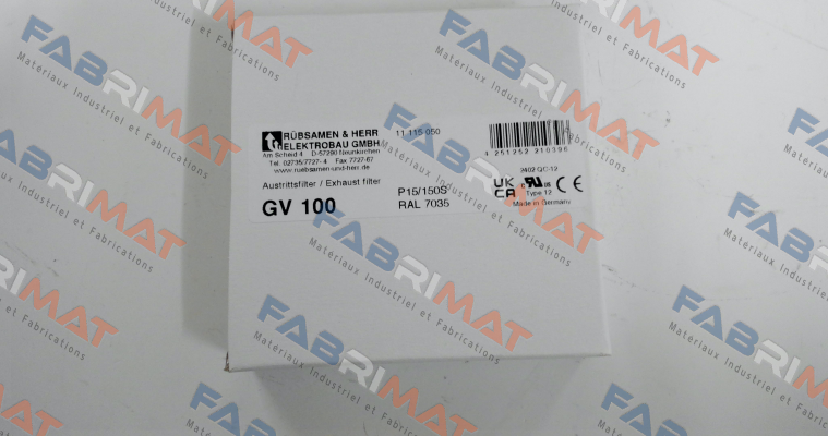 GV 100 Light grey RAL 7035 Rübsamen & Herr