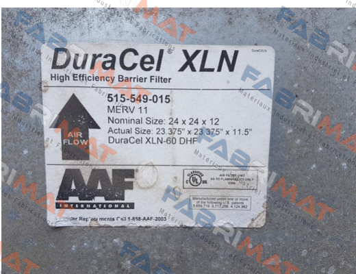 DuraCel XLN-60 DHF REPLACED BY DuraCel XL60N (M516-101-001)  AAF